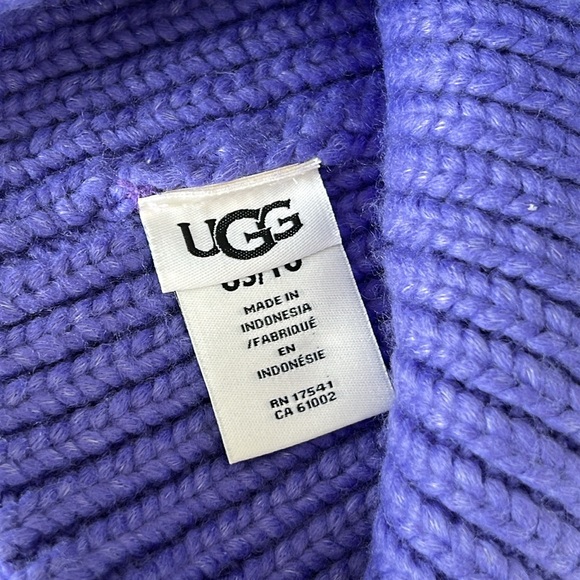 NWT UGG Chunky Rib Knit Beanie in Lupine Purple OS One Size Fits Most - Picture 5 of 6